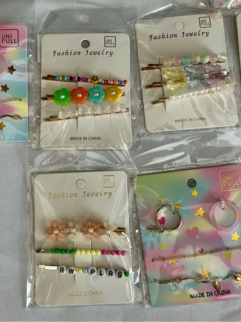 Kids Rainbow Unicorn & Mermaid Hair Clips, ties, barrettes and jewelry.